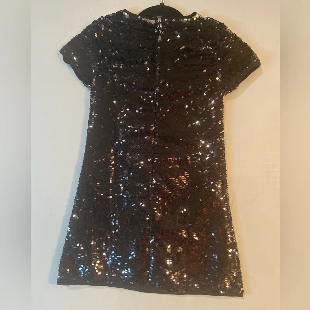Pink Jewel By Flowers By Zoe~NWT~Girl’s Shiny Black Sequin Mini Dress~Size S & M